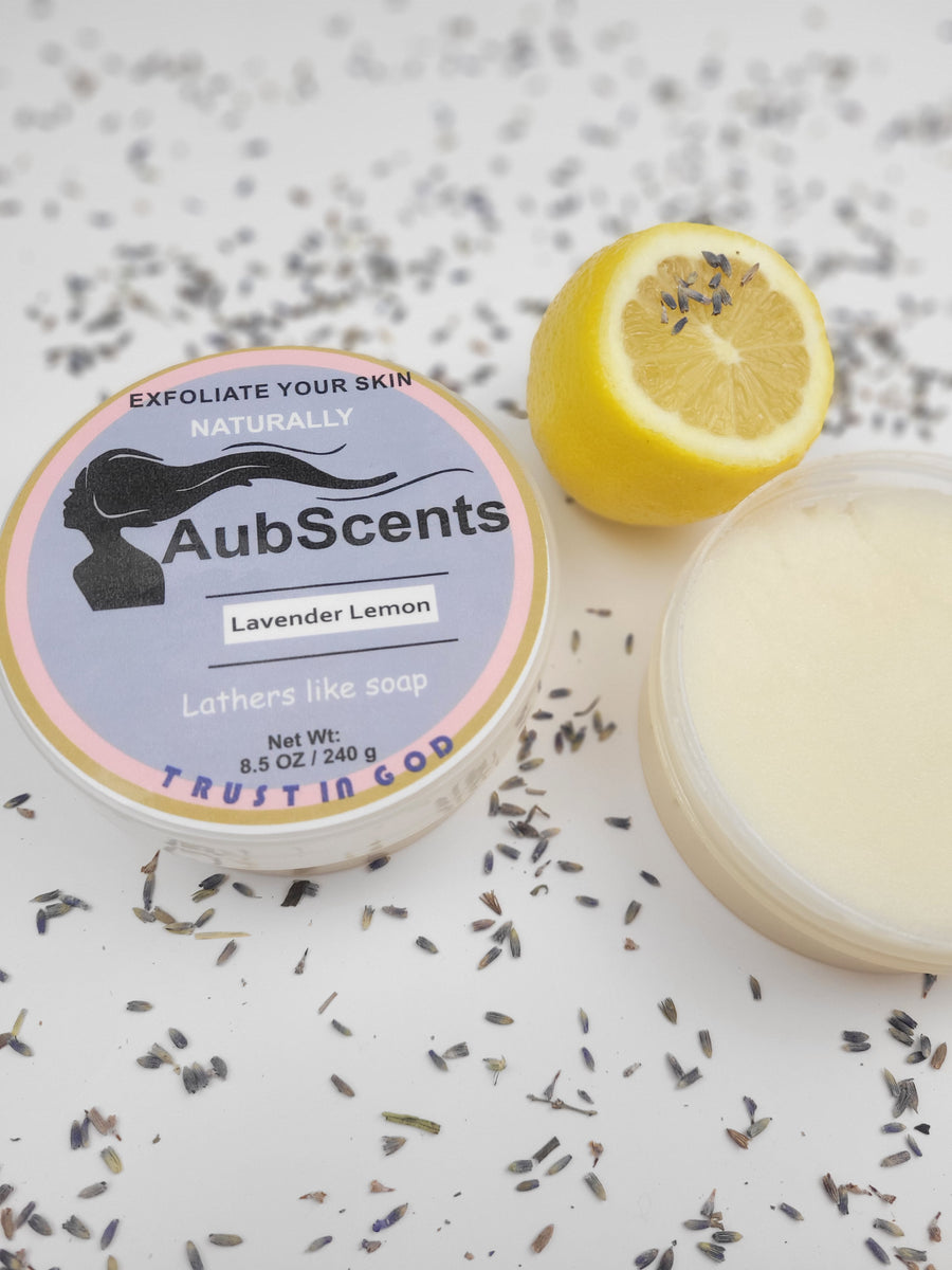 Lavender Lemon Sugar Body Scrub, Natural Exfoliator
