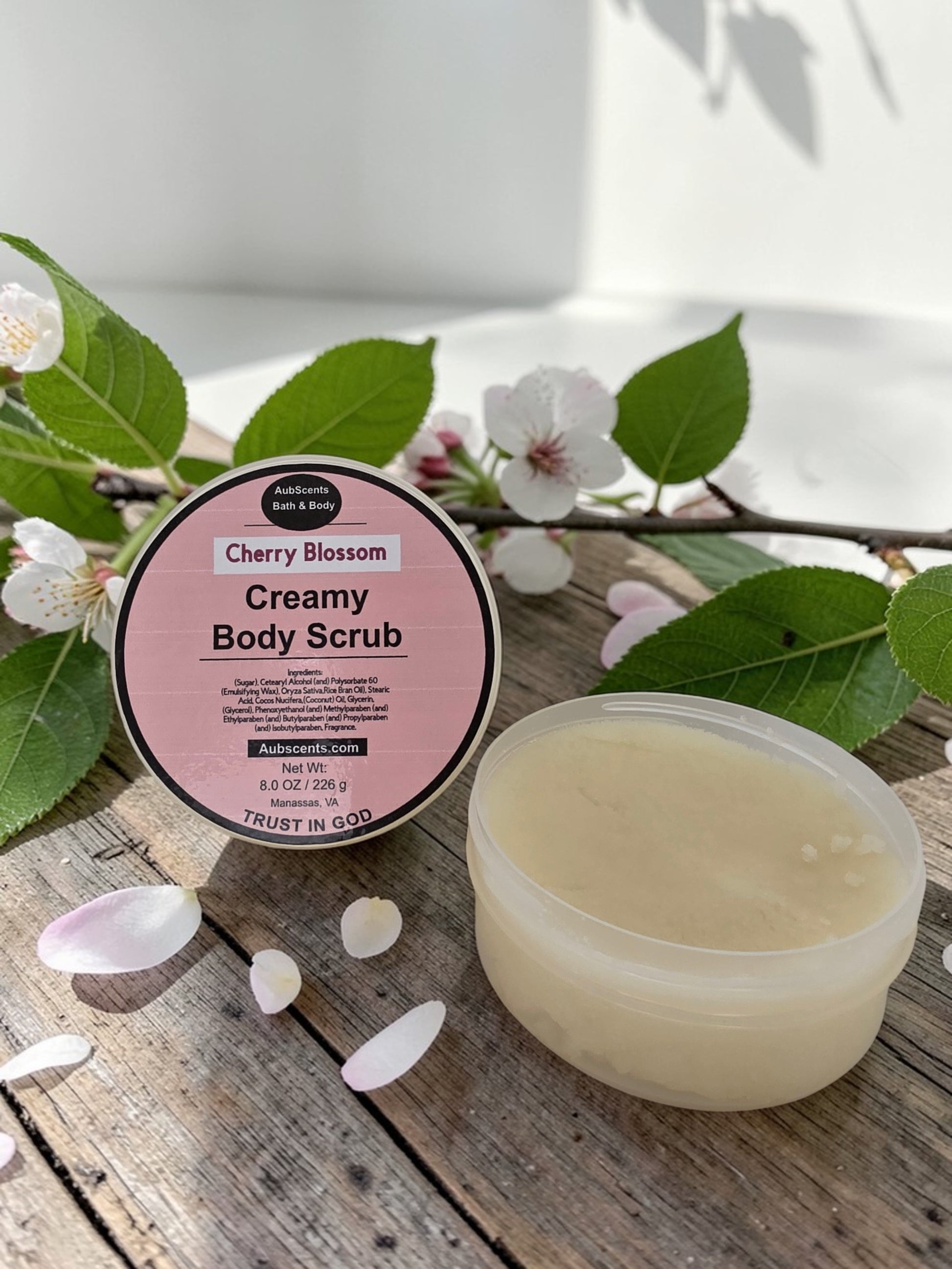 cherry blossom scented body scrub