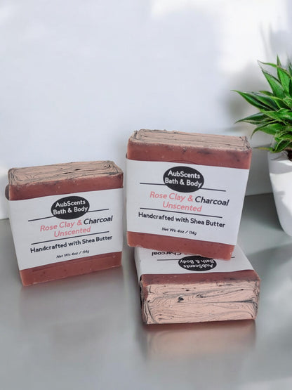 rose clay activated charcoal soap