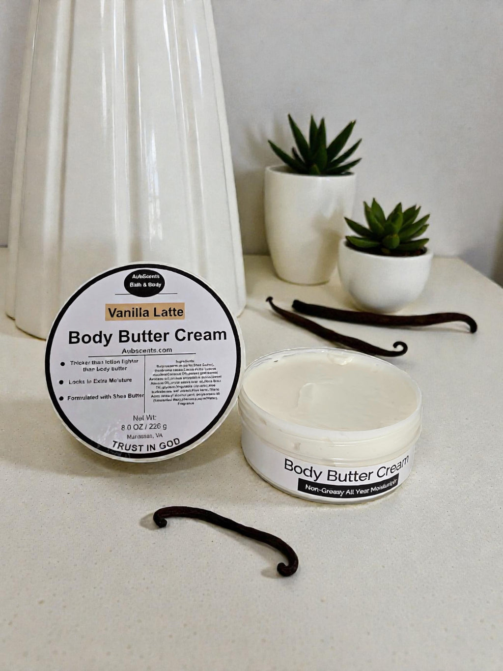 Vanilla Latte Body Butter Cream handmade in Virginia