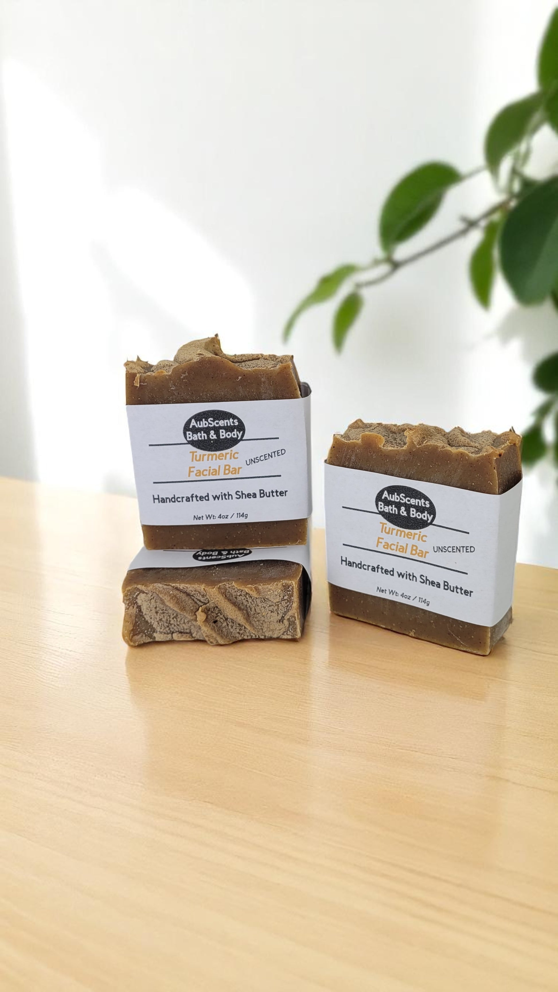 Unscented turmeric handmade soap bar – cold process soap for sensitive skin by AubScents in Virginia